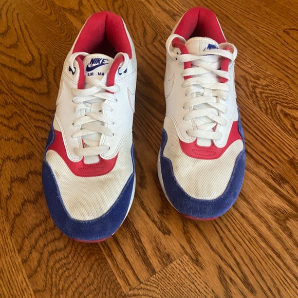 Nike Air Max 1 White Red Blue - Picture 2 of 7